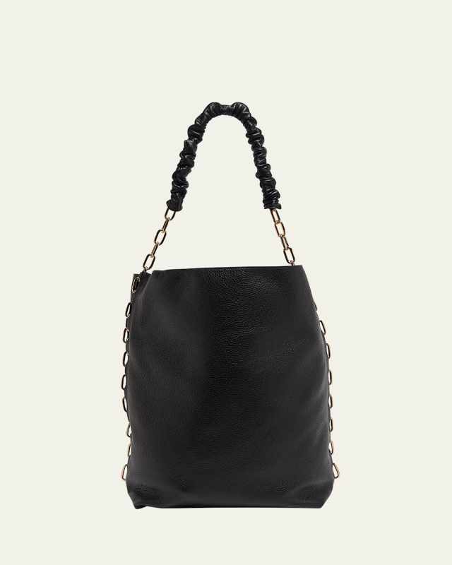 Chain Leather Tote Bag